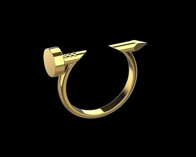 unha anel dedo 17 Tamanho n93 mão joalheria imprimível argolas ouro jóias noivado diamante Casamento corte cortar Espinho unhas famoso popular 3d print model - Mito3D