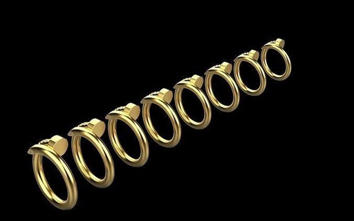 chiodo anelli 15mm 22mm squillare chopard graff vancleef Winston tiffany gioielleria oro stampabile nozze diamante argento 3d print model - Mito3D