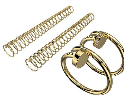Nagel Ringe 5 15 us Nägel Ring Chopard Chanel Tiffany graff Vancleef Anhänger druckbar Schmuck industriell Kaution Mode Gold Silber Werkzeug 3d print model - Mito3D
