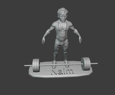 naim suleymanoglu naimsuleymanoglu levantador pesas levantamiento Medalla oro olímpico levantadores atleta Arte esculturas 3d print model - Mito3D