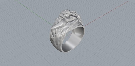 naked lovers ring jewelry gold silver jewellery engagement wedding fashion printable man woman male female love sex body valentine sexual rings 3d print model - Mito3D