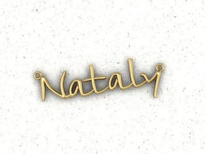 nataly girls design pendant decoration text jewelry pendants 3d print model - Mito3D