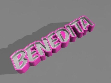 nameled benedita led name decorative lamp ender3v2 art signs logos 3d print model - Mito3D