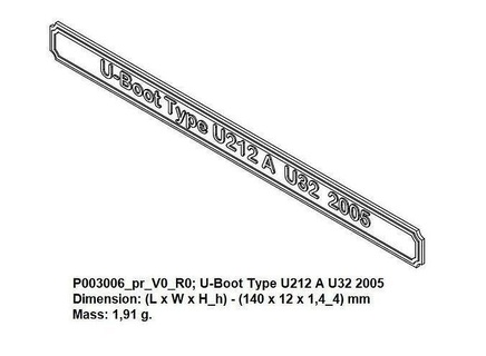 Placa nombre u boot tipo u212 u32 2005 bota u212a escala 1 144 pasatiempo bricolaje diy Hobbu 3d print model - Mito3D
