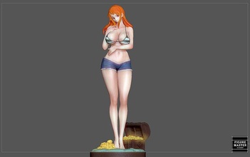 nami estátua 1 peça anime menina personagem 3d impressão modelo arte esculturas 3d print model - Mito3D