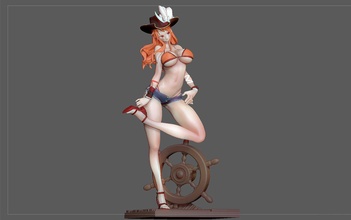 nami statue one piece anime girl character pretty cute art sculptures 3d print model - Mito3D