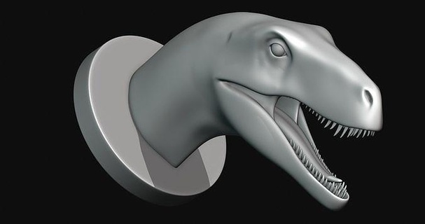 Nanotyrann Kopf Dinosaurier Dino Drucken 3d Modell druckbar drucken Kunst Skulpturen 3d print model - Mito3D