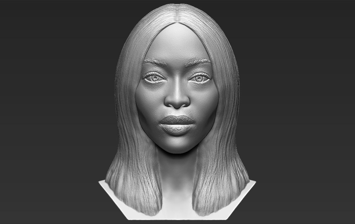 naomi campbell fracasso 3d impressão pronto stl obj formatos supermodelo lindo mulher africano moda adriana lima celebridade famoso heidi klum kate musgo kardashian jenner kendall kylie delevingne arte esculturas 3D print model - Mito3D