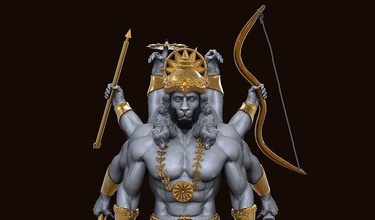 narasimha bhagwan herr murti vishnu benutzerbild hindu indisch schmuck religion hinduismus anatomie körper statue lordstatue kunst skulpturen 3d print model - Mito3D