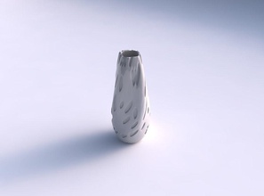 narrow top vase helix cavities smooth house decor 3d print model - Mito3D
