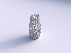 narrow top vase helix cracked organic lattice house decor 3d print model - Mito3D