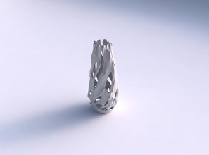 narrow top vase helix faceted cuts bulges house decor 3d print model - Mito3D