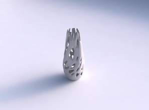 narrow top vase helix faceted cuts house decor 3d print model - Mito3D