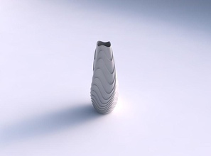étroit vase hélix horizontal ondulé couches maison décor 3d print model - Mito3D