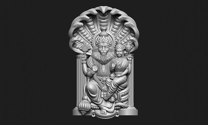 narsimha laxmi ji sud vishnu avatar leone dio indiano religioso statua idolo sollievo stampabile bellissimo dea indù arte sculture 3D print model - Mito3D