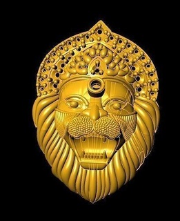 narsingh viso bhagwan krishna signore supremo Dio 3d modello squillare arte sculture gioielleria radha Leone 3d print model - Mito3D