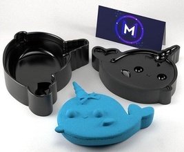 narwhale bad bombe schimmel diy schönheit spa handgemacht handwerk hobby hand werkzeuge 3d print model - Mito3D