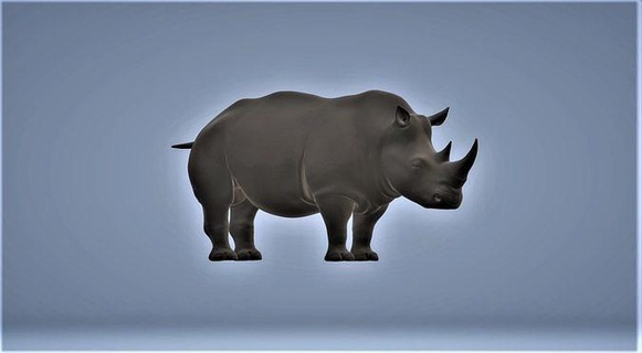 rhinocéros faune nature safari africain zoo animal forêt art sculptures 3d print model - Mito3D