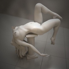 natacha statue of naked woman laying architecture art girl sculpture miniature sculptures 3d print model - Mito3D
