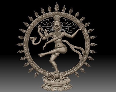 nataraja shiva dancing bas-relief cnc router relief bas coin medallion sculpture statue art coins badges 3d print model - Mito3D