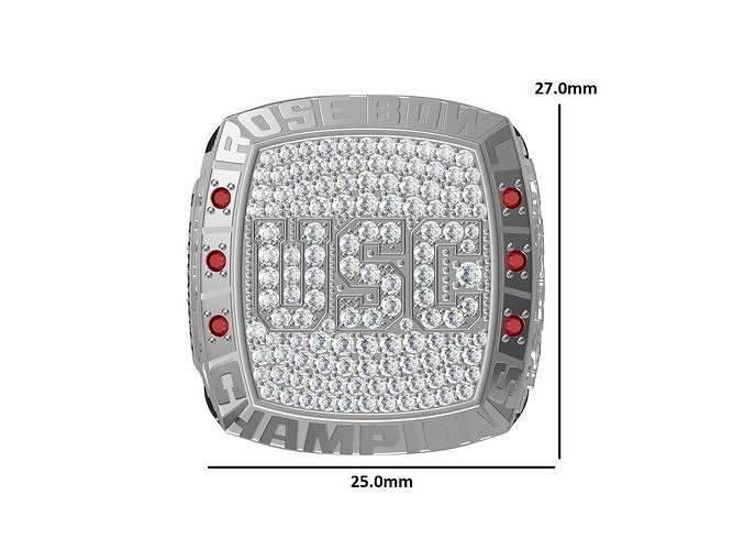 National Meisterschaft Ring usc Liga Champion Silber vergeben Sieg Profi Flagge Mannschaft Gericht Basketball gedruckt 3d Modell Gold Schmuck cad Ringe 3D print model - Mito3D