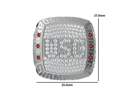 national championship ring usc league champion silver award win pro flag team court basketball printed 3d model gold jewellery cad jewelry rings 3d print model - Mito3D