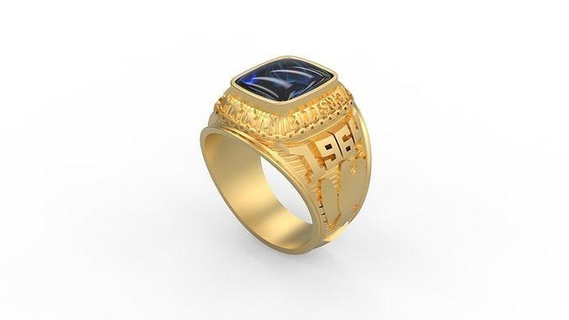 nacional Universidad hombres anillo 54 hombre sello plata joya joyería diamantes oro imprimible platino anillos 3d print model - Mito3D