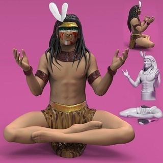 native american - piel roja naito americano indio indigena indio3d wayuu shaman meditar meditation chaman naturaleza aboriginal raider artifact skin red art sculptures 3d print model - Mito3D
