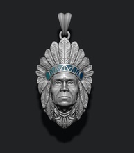 native american indian man pendant wildwest aboriginal america head hunt indians jewellery jewelry male men nature obj plains ritual tribe necklace women woman pendants 3d print model - Mito3D