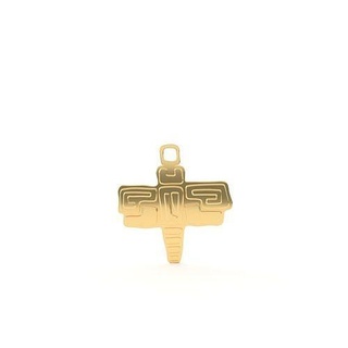 originaire américain pendentif abeille personnage art fou puzzle traditionnel Noël insecte or gemme Collier bijoux pendentifs 3d print model - Mito3D