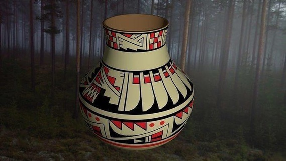 nativo americano ceramica 2 americanpotter argilla pentola contenitore vaso Vintage brocca mobilia cucina Casa cenare 3d print model - Mito3D