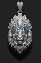 natif du lion pendentif bijoux les autochtones l'amérique américain tête indiens la nature plaines le rituel de tribu wildwest zbrush collier tigre liyon layn l'émail pendentifs 3d print model - Mito3D