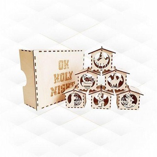 Geburt Haus Box Laser Schnitt svg dxf Wunsch Weihnachten Dekor Design Gravur Vektor Muster Schneiden Vorlage Zeichnung Glühschmiede Hobby DIY 3d print model - Mito3D