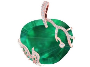 nature emeral apple pendant 2976 jewelry fashion accessories gold diamond woman women design pendants 3d print model - Mito3D