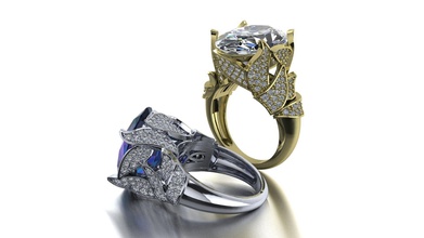natur ring schmuck gold silber druckbar diamant juwel zbrush design ringe 3d print model - Mito3D