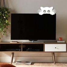 safado gato decoração da casa a deco móveis cama cat de perfil silhueta televisão modelo 3d impressão artística animais interior o quarto 3d print model - Mito3D