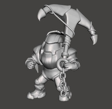 nautilus 3d model armored man holding hammer league of legends wild rift lol games toys 3d print model - Mito3D