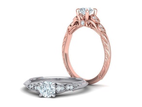 Nautilus Engagement Ring 3D Modell 5mm Stein Schmuck Solitär Mode Diamant cad brillant Mossonait Gold versprechen USA Vereinigtes Königreich 3d print model - Mito3D