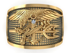navyring 1 gioielli oro anello moda aquila animale uomo anelli 3d print model - Mito3D