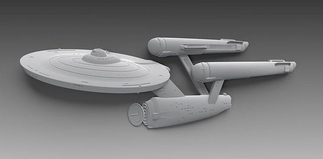 ncc1701 enterprise bass relief uss star trek scale scan replica toy art cnc collectible space spaceship spacecraft sculptures 3d print model - Mito3D