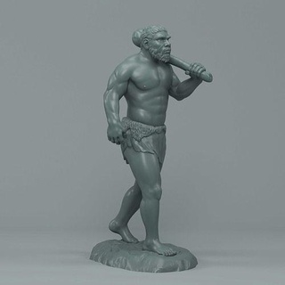 neanderthal escultura antiguo cavernícola hombre primitivo cueva evolución evolucionar sabio sapiens Arte esculturas 3d print model - Mito3D