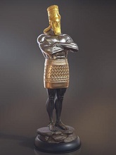 nabucodonosor rey castillo corona reino trono babilonia emperador monarca royal caballero rígido frotar arte esculturas 3d print model - Mito3D