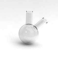 two neck flask chemistry lab test doctor medical medicine science research biology micro health scientific molecule infection hospital classroom clinic surgical school 3d print model - Mito3D