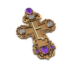 halskette gold kreuz steine brief symbol christian christus religiou objekt schmuck kirche kunst 3d print model - Mito3D