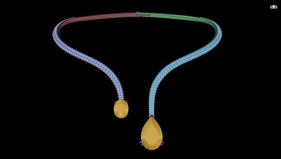necklace baguette baguettecuban chain cuban link miami monaco bracelet linkchain gold silver jewel jewellery jewelry 3dprint printable diamond bracelets pongset necklaces 3d print model - Mito3D