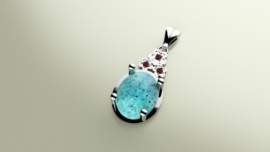 collier pendentif turquoise calcul mode bijoux or mèche colliers 3d print model - Mito3D