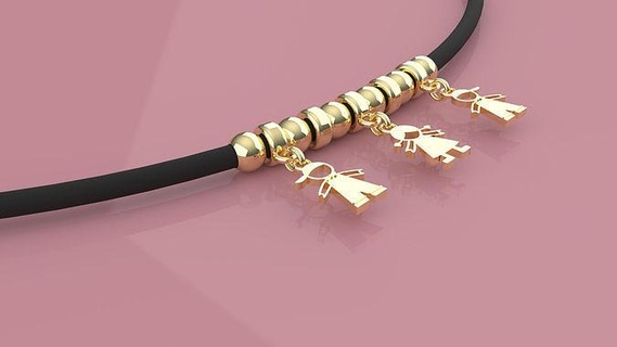 collana bambini oro gioielleria stampabile design argento diamante gioiello pendente ciondoli squillare coppie elegante collane 3d print model - Mito3D