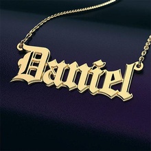 necklace daniel pendant gold jewelry printable letters oldenglish font luxury silver cnc chaine diamond white jewel wedding necklaces 3d print model - Mito3D