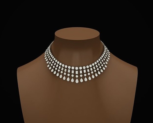collier diamant bijoux or gemme mode luxe matrice rhinocéros colliers 3d print model - Mito3D