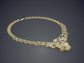 collier de diamants cao-5857 bijoux brillant cad la conception détail le diamant l'engagement gem or joyau platine imprimable l'anneau les anneaux d'argent mariage 3d print model - Mito3D